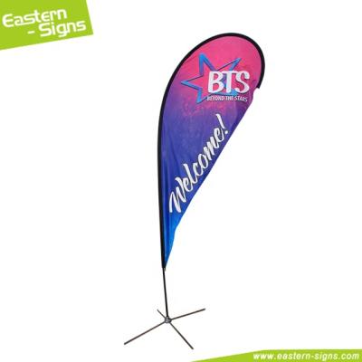 China Portable Easily Install Outdoor Advertising Display Cheap Flying Teardrop Shape Banner High Quality Beach Flag for sale