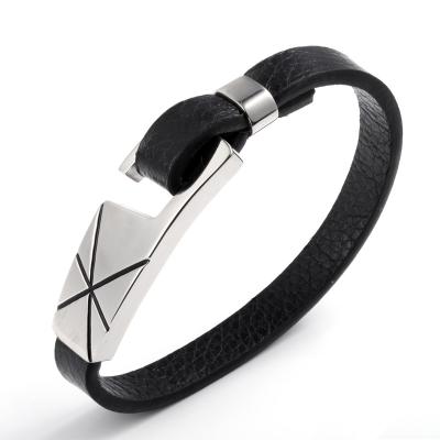 China Wholesale Price New Design Stainless Steel Printing Italy Bracelets Leather Strap for sale