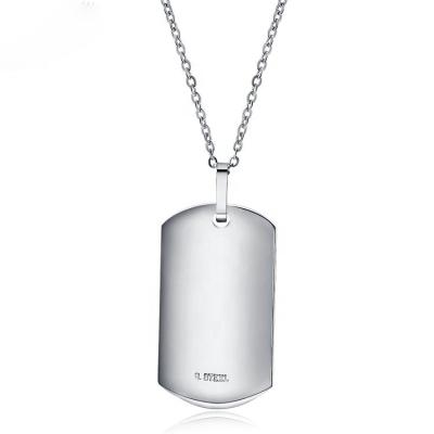 China CLASSIC Wholesale White Engravable Pendant Simple Design 925 Sterling Silver Necklace For Man for sale