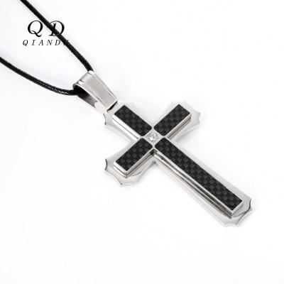 China TRENDY Personalized 316L Stainless Steel Necklace Cross For Women Custom Good Luck Charm Pendant for sale