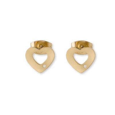 China FASHIONABLE Wholesale S925 gold plated earrings Sterling Silver Geometric Hollow Female design meaning around small earring for sale