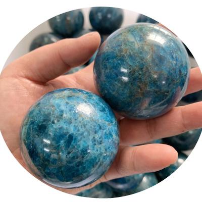 China China Factory Direct Hot Sale Natural Apatite Polished Stone Ball Blue Healing Crystal Sphere For Gift for sale