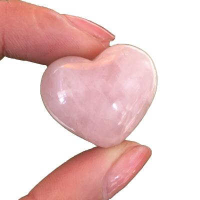 China Wholesale Natural Heart Healing Gemstone From China Crystal Heart Shaped Rose Quartz for sale