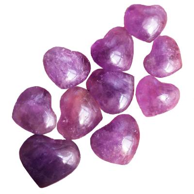 China China Wholesale Natural Amethyst Heart Shape Healing Handmade Crystal Stone For Gift for sale