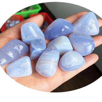 China China Factory Direct Sale Natural Polished Blue Lace Agate Tumbled Stones Healing Mineral Crystal for sale