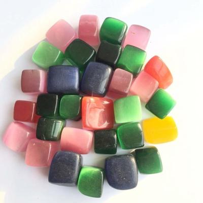 China China Factory Direct Sale Natural Polished Colorful Cube Quartz Opal Square Tumbled Stones for sale