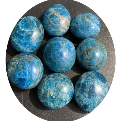 China China Wholesale Natural Polished Blue Apatite Palm Stones Crystal Therapy Stones For Massage for sale