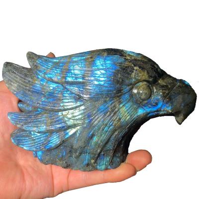 China China Natural Animal Decoration Crystal Carving Crystal Eagle Labradorite Furnishing Articles For for sale