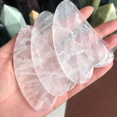 China China Hot Sale White Jade Stone Guasha Board Anti Aging Massage Scraping Guasha Therapy for sale