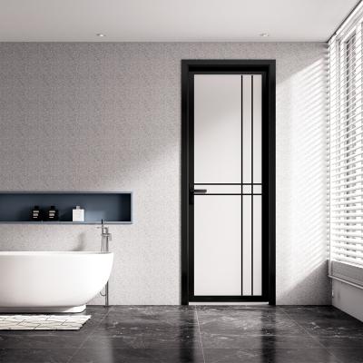 China GIONZI Style Modern Narrow Aluminum Bathroom Soundproof Tempered Glass Doors Curtains Glass Doors for sale