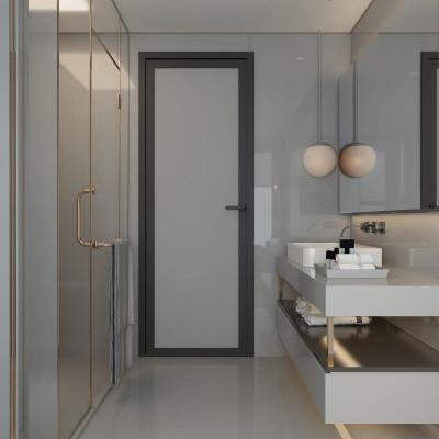 China GIONZI style building materials soundproof narrow aluminum bathroom imodern modern aluminum tempered glass bathroom glass doors for sale