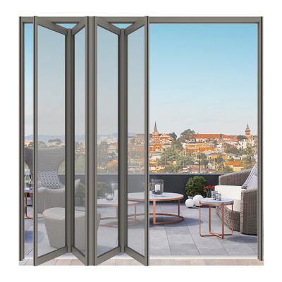 China Folding Screen Customized Doors For Homes Balcony Exterior Aluminum Glass Sliding Aluminum Folding Door for sale