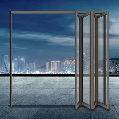 China Easy Installation Building Materials Patio Bi-fold Door Screen Customized Outdoor Aluminum Folding Folding Door for sale