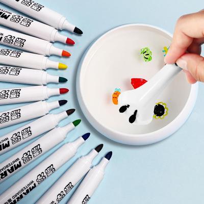 China Used For Drawing/Painting/Coloring Doodle Water Marker Floating Pens Set 8 12 Colors Pack Acrylic Drawing Pen For Children Kids Students Multi Function Marker for sale