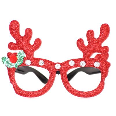 China Holiday Party and Photo Booth Hot Sell in Amazon Novelty Christmas Party Gift Decoration Glitter Christmas Party Glasses DGBD-089 for sale