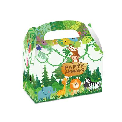 China Luxury Birthday Party Supplies Candy Boxes 12 Pack Animal Theme Gift Box For Kids Birthday DGBD-046 for sale