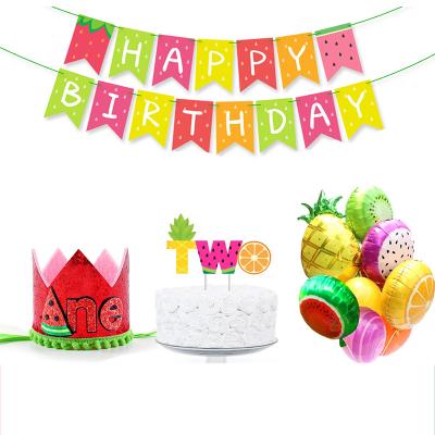 China Luxury Hawaiian Birthday Party Watermelon Fruit Theme Summer Party Decoration Set DGBD-054 for sale