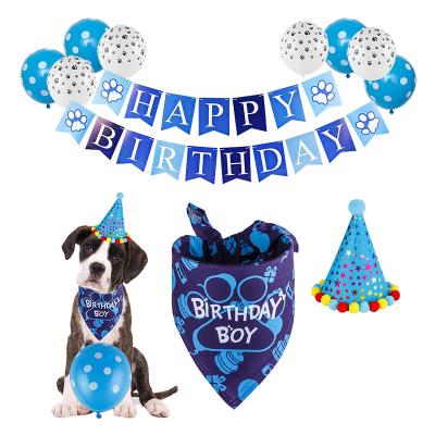 China 2021 Latest Birthday Party Decorations Happy Birthday Banner Birthday Bandana Dog Pet Birthday Party Props DGBD-098 for sale