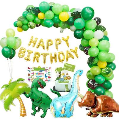 China Top Quality Luxury Dino Green Balloon Arch Garland Dinosaur Birthday Party Decoration Set Supplies DGBD-049 for sale