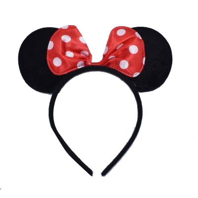 China Lovely Polka Dot Minnie Ears Headband Popular Wholesale Hair Accessories For Women Girls DGKH-013 for sale