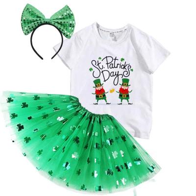 China St Patricks Day 2022 Little Girl 3-8Year Sweet St Patricks Day Boutique Team DGHB-024 for sale