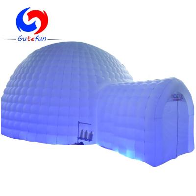 China Hotel; Sample display; Promotional Outdoor Activities Etc Inflatable Dome Igloo White Tent 12m L*9m W*4.5m H tall with led light for sale