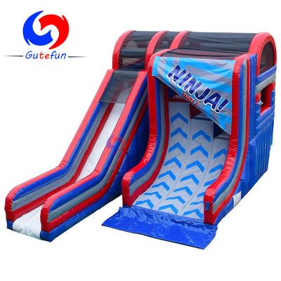 China Commercial rental; festivals; Sports; inflatable park etc. GUTEFUN 2020 NEW Easily Installed 6 Foot 10 Foot 8 Foot Ninja Inflatable Warped Wall With Inflatable Slide For Kids Adult for sale