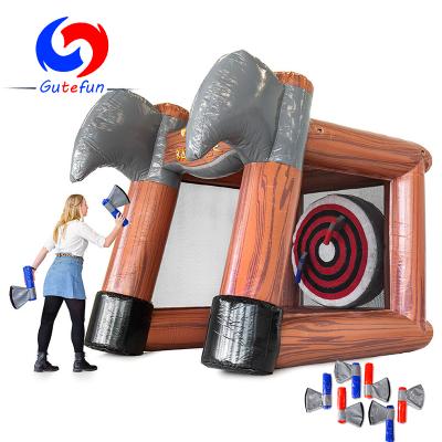 China Outdoor part of playground; Small Viking Hire Company 2 Player Lumberjack Single Indoor Inflatable Wooden Foam Ax Battle Throwing Game For Sale for sale