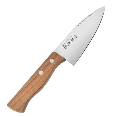 China 4 Inch Sustainable Wooden Handle Sashimi Knife Stainless Steel Japanese Kitchen Sushi Knife for sale