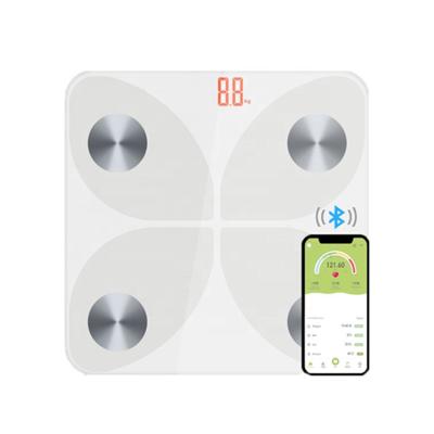 China Weight Measuring Design Overload Indication Colored Tempered Glass Weighing Home Use Smart Body Weight Fat Scale for sale