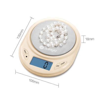 China Waterproof Skid Proof Stainless Steel Gold Diamond Gold Jewelry High Accuracy Tea Weigh Mini Pocket Digital Kitchen Scale 130X100X18mm for sale