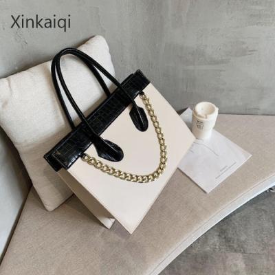 China New Fashion Design Bolsas Women Fashion Handbags Croccodle Handbag Chains Large Capacity Bags Structured PU Leather Handbag For Ladies for sale