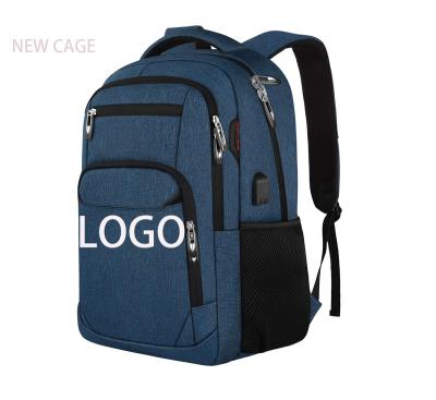 China With USB Fashion Nylon Satchel Bag Mochilas Travel Daily Business Laptop Backpack Customized Student Logo 20.5