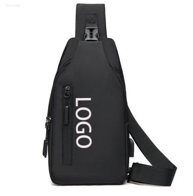 China Custom USB One Shoulder Backpack With USB Large Capacity Chest One Shoulder Gym Fanny Pack Travel Crossbody Left Charging Bag for sale