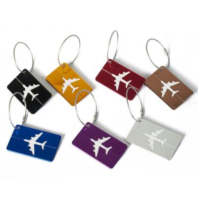 China Fashion Aluminium Alloy Aircraft Style Luggage Tags Baggage Name Tags Suitcase Address Label Holder Travel Accessories for sale