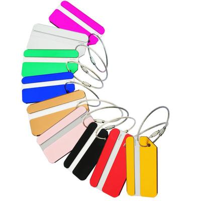 China Fashion Aluminium Alloy Luggage Tags Baggage Name Tags Suitcase Address Label Holder Travel Accessories for sale