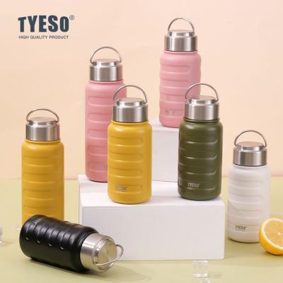 China TYESO Stocked Stainless Steel Thermo Insulated With Handle Lid Caterpillar Shape Stainless Sport Water Bottle To Increase Travel Camping for sale