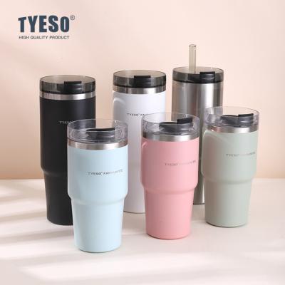 China TYESO Viable 20oz/30oz Insulated Tumbler With Lids And Straws, Double Stainless Steel Vacuum Coffee Tumbler Cup for sale