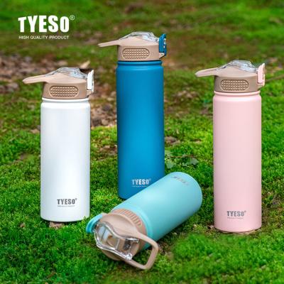 China Hot Big Capacity TYESO Sales Stainless Steel Thermos Tumblers With Straw for sale