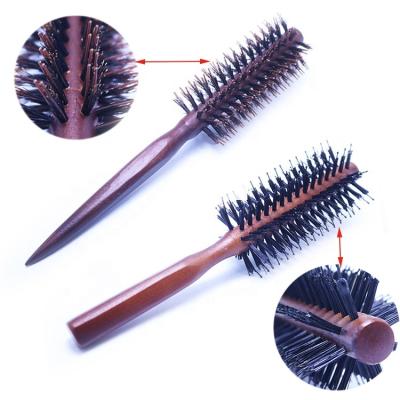 China Manufacturers Durable Professional Custom Logo PP 360 Flexible Wave Hair Dye Detangling Wooden Brush for sale