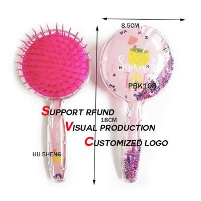 China Multifunctional Oval Glitter Airbag Quicksand Eqiupment Beauty Powder Pet Hair Remover Fiber Brush Instant Hair Brush Kids For Hair Beauty for sale