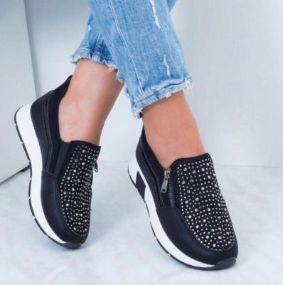 China New style rhinestone large size women's shoes sports uppers deodorization low shoes large size sports shoes for sale