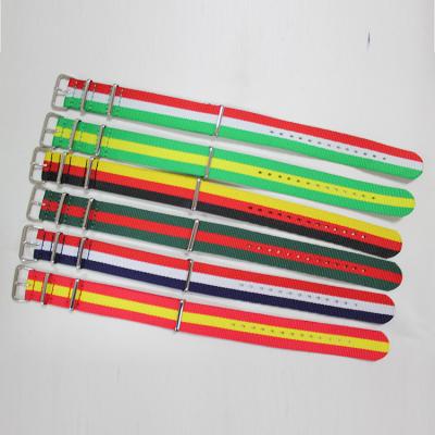 China Fashional factory wholesale 20mm colorful nato polyester strap for watch for sale