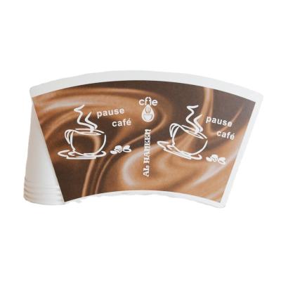 China Flexo Printing Coated Single PE Paper Cup Fan Raw Material For Coffee Paper Cup for sale