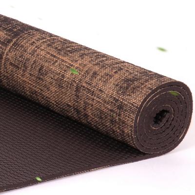 China Cheap Durable Custom Printing Natural Jute+Eco PVC Yoga Mat,Washable Yoga Mat For Yoga for sale