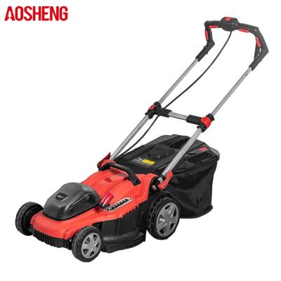 China AOSHENG 5.0 OH Motor Lawn Mower Cordless Standard Lithium Battery Garden Tools 400mm Brushless Lawn Mower 40V for sale