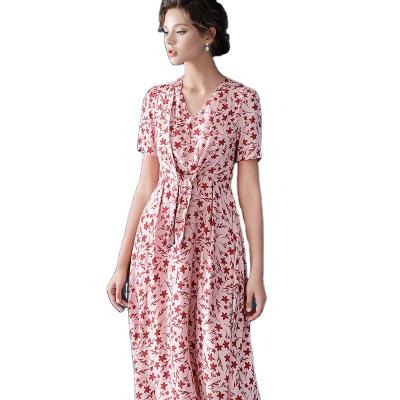 China Latest Tencel Women Lady Breathable Printed Long Dresses Clothing 2021 Summer Elegant Wears for sale