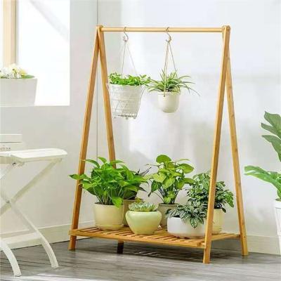 China Minimalist luxury suitable for indoor and outdoor storage rack garden patio plant stand bamboo flower pot rack for sale