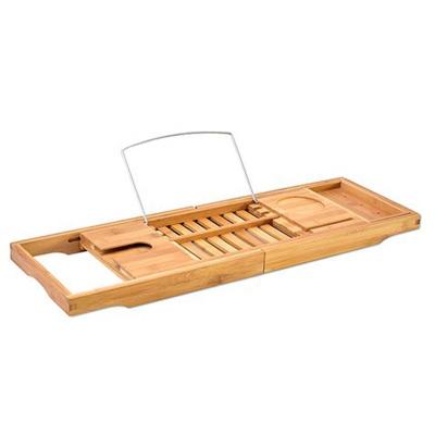 China Fujian Sustainable Luxury Adjustable Home Spa Tub Caddy Bamboo Wooden Tray for sale