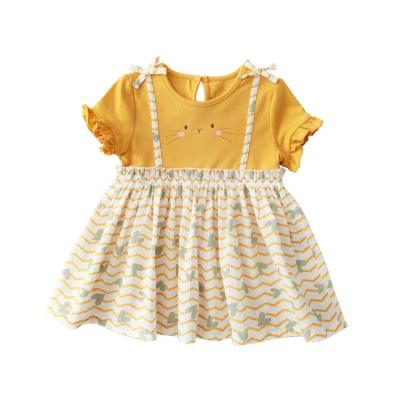 China Breathable Cotton Baby Dress Summer Two-Piece Child Rim One-Piece Little Kids Princess Dress for sale